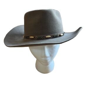 Vtg Beaver Brand Tony Lama Beige  5x Fur Felt Sheepskin Sweat Western Cowboy Hat